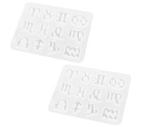BESTYASH Sturdy Silicone Pendant Molds 2Pcs for Epoxy Jewelry Casting Zodiac Sign Designs for Home DIY Keychain Craft Projects