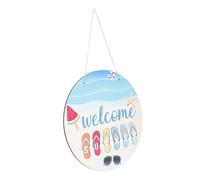 BESTYASH Summer Wooden Door Sign Welcome Wall Hanging Plaque for Home Decor Beachy Decoration Wood Material Unique Design for Front Door and Festive Celebrations