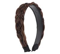 BESTYASH Synthetic Braid Wig Hoops for Women Wide Plaited Hair Headband Non-Slip Hair Accessory for Girls and Ladies for Festivals and Everyday Use