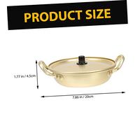 BESTYASH Thickened Korean Ramen Pot with Lid and Double Handles Yellow Aluminum Cooking Pot for Noodles Soup Stew Compatible with Gas Induction Electric Stoves Includes Chopsticks and Spoon