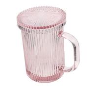 BESTYASH Transparent Glass Mug with Stripe Design Practical Home Water Cup for Juice Glassware for Office Restaurant Bar School Use Gift Friendly and Comfortable Round Rim Random Color