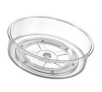 BESTYASH Transparent Rotating Cosmetic Storage Box Small Turntable Organizer Household Spice Holder Kitchen Condiment Tray with Smooth Edges Easy to Clean Compact Design