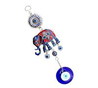 BESTYASH Turkish Blue Evil Eye Hanging Decor Pendant with Elephant Charm Protective Amulet for Home Office Car Wall Ornament Feng Shui Against Bad