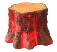 BESTYASH USB LED Flame Lamp Faux Resin Tree Stump Night Light Realistic Firewood Effect Tabletop Fireplace Decor Portable Electric Holiday Mantel Accent for Christmas Halloween