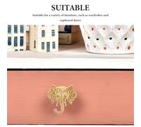 BESTYASH Vintage Brass Elephant Head Cabinet Knobs Animal-Shaped Drawer Pulls for Kitchen Wardrobe Dresser with Multifunctional Hook Design Easy Installation Modern Hardware Accessories