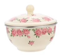 BESTYASH Vintage Enamel Soup Bowl Thickened Rice Bowl for Home and Restaurant for Noodles Ramen and More Random Color Pattern Random Color