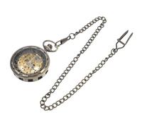 BESTYASH Vintage Hollow-Out Mechanical Pocket Watch Bronze Alloy Manual Wind Retro Design for Men Women Fashion Accessory with Visible Movement Random Color