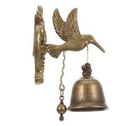 BESTYASH Vintage Metal Hanging Doorbell with Hummingbird Design Sturdy Copper Outdoor Wind Chime for Garden Entrance and Wall Decor Soothing Clear Chimes Easy Installation Decorative Bell