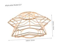 BESTYASH Vintage Metal Lamp Shade Holder Frame Star-Shaped Wire Cage Pendant Light Cover for Ceiling Lamps DIY Five-Pointed Farmhouse Light Cover Easy Installation for Living and Bar Decor