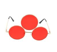BESTYASH Vintage Punk Party Sunglasses with Three Connected Circles Retro Round Frame for Men and Women Fun Cosplay and Festival Eyewear with Sun Protection
