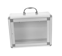 BESTYASH Wall Mounted Medicine Organizer Box Metal Alloy Acrylic Emergency Storage Cabinet for Bathroom Banks Offices Multifunctional Public Aid and Lost Item Container
