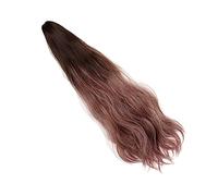 BESTYASH Wavy Ponytail Wig Clip-in Hairpiece, Long Curly Gradient Brown to Pink, Invisible Small Tiger Claw, Women’s Fashion Hair Accessory for Daily and Party Use