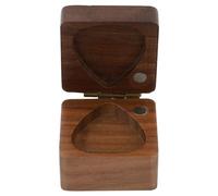 BESTYASH Wooden Guitar Pick Storage Box Elegant Design Environmental Composite Material with Square Shape and Rounded for Bass Plectrum and Guitar Picks for Present