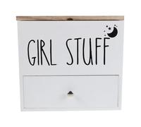 BESTYASH Wooden Tampon Storage Box for Bathroom Sanitary Pad Holder Organizer Small Period Organizer Lid for Feminine Product Storage