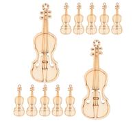 BESTYASH Wooden Violin Charms Meticulously Carved for Crafts Decoration 100pcs with Delicate Texture and Natural Feel, Versatile Use for Artists and Music