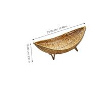 BESTYASH Woven Ship Shaped Rattan Fruit Basket for Kitchen and Living Vegetable Storage Tray Multipurpose Egg and Snack Holder Practical Handcrafted Design