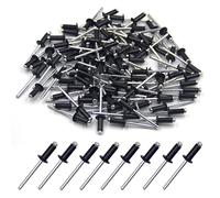 BESTYCHAO 100pcs Aluminium Blind Rivet 4.8mm x 12.7mm, Open End Rivet Pop Rivet, Pack of 100 (Black)