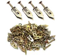 BESTYCHAO 120Pcs Hammer Drive Anchor Kit, Zinc Plated Drywall Anchors and Screws, Plasterboard Fixings Fasteners