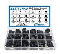 BESTYCHAO 150pcs Rubber Grommet Electrical Conductor Gasket Ring Assortment Kit in 18 Sizes for Protecting Wires, Plugs and Cables