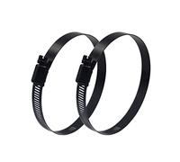 BESTYCHAO 2pcs 8 Inch Black Hose Clamp Stainless Steel Worm Gear Hose Clamp Adjustable 194-216mm Duct Clamps for Pipe, Plumbing and Tube (Black)