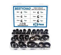 BESTYCHAO 36PCS 6Size Pipe Clamps Assortment Kit, Stainless Steel Hose Clips 6mm 8mm 10mm 13mm 16mm 19mm, Rubber Lined P Clips for Plumbing,Tube,Pipe,Cable