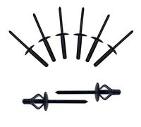 BESTYCHAO 60pcs Tri-Fold Exploding Large Head Aluminum Blind Rivet Pop Rivet Rivets - Black(4.8x25mm)