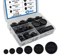 BESTYCHAO Rubber Grommet Assortment Kit, 54pcs 6 Sizes Double Sided Rubber Hole Plug Assortment Kit for Protecting Wires, Plugs and Cables