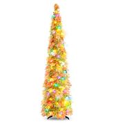 BestYiJo Artificial Fall Maple Tree with 16FT 50 Warm LED Lights - Thanksgiving Decor for Home Porch, Indoor Living Room & Autumn Parties | Perfect Fall