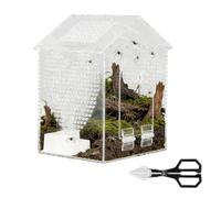 BestYiJo Large Jumping Spider Enclosure, Lengthen Seamless Acrylic Terrarium with Feeder and Waterer - Ideal for Jumping Spiders, Praying Mantis, Scorpions, Hermit Crabs & Micro Reptiles