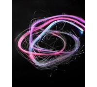 BestYiJo LED Fiber Optic Whip Lights 6FT- USB Rechargeable Glow Dance Whip with 7 Colors & 2 Modes, for Live Streaming, Raves, Music Festivals, Stage Shows, Carnivals