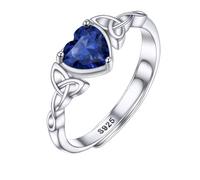 Bestyle 925 Silver Celtic Knot Solitaire Ring for Women Girls Eternity Statement Ring Promise Band Classic Irish Knot Ring for Mom
