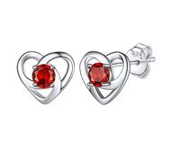 Bestyle 925 Sterling Silver Celtic Earring with 12 Month Stone for Women Girls, Dianty Cute Small Celtic Knot Birthstone Studs Love Infinity Earring Irish Jewelry, Great Birthday Gifts