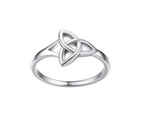 Bestyle 925 Sterling Silver Irish Celtic Rings for Women Promise Ring for Her, Delicate Irish Wedding Band Ring Infinity Love Eternity Ring for Wift Girlfriend, Size H1/2