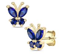 Bestyle Butterfly Earring Cute Studs September Birthstone Earrings Hypoallergenic, Crystal Cubic Zirconia Stud Everyday Earrings for Women Minimalist Butterfly Jewellery Birthday Gift