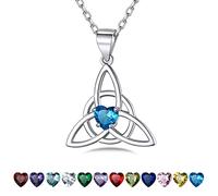Bestyle December Birthstone Necklace For Daughter Celtic Necklaces Guardian Lucky Stone Necklace Silver Necklace for Women