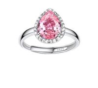 Bestyle Infinity Love Teardrop October Pink Tourmaline Gemstone Rings with Sparkling CUbic Zirconia, Brilliant Love Teardrop Diamond Rings Statement Jewelry for Women Girls