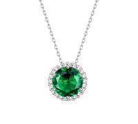 Bestyle Sterling Silver Birthstone Pendant Necklace for Women Heart/Round/Drop/Square Gemstone Necklace with Cubic Zircon Birthday Birthstone Gift for Wife Mom