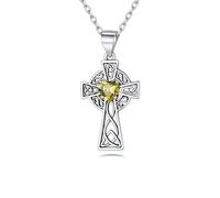 Bestyle Sterling Silver Women Necklace Celtic Pendant with Birthstone Pendant Necklace Birthday Gift for Women