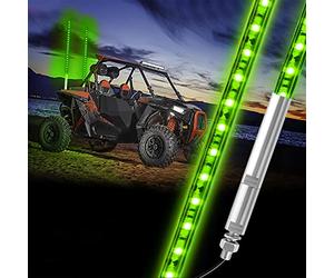 BESTZHEYU 2PCS 0.9M Green LED Whip Light for ATV UTV 3FT LED Whip Light Antenna Whips for RZR Polaris Off-Road Sand Dune Buggy 4x4