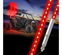 BESTZHEYU 2PCS 0.9M Red LED Whip Light for ATV UTV 3FT LED Whip Light Antenna Whips for RZR Polaris Off-Road Sand Dune Buggy 4x4