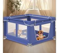 besuhot Puppy PlayPen 42 × 42 Inch, Dog Playpen with Gate for Puppies, Small and Medium Dogs, Pet PlayPen for Outdoors & Indoors, Tear Resistant Fabric.