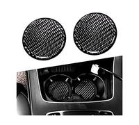 BESULEN Car Cup Holder Coaster, 2 PCS Carbon Fiber Non-Slip Embedded Coasters, Universal 2.75 Inch Cup Holder Insert Coaster Pad, Sports Racing Durable Drink Mat, Car Interior Accessories