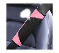 BESULEN Car Seat Belt Pads Cover, 2 Pack Leather Mesh Universal Seatbelt Shoulder Strap Protector, Soft Harness Pad Safety Belt Cover for Comfortable Driving, Car Interior Accessories (Pink)