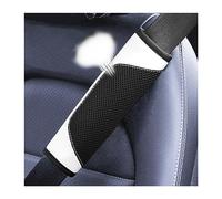 BESULEN Car Seat Belt Pads Cover, 2 Pack Leather Mesh Universal Seatbelt Shoulder Strap Protector, Soft Harness Pad Safety Belt Cover for Comfortable Driving, Car Interior Accessories (White)