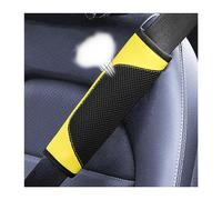BESULEN Car Seat Belt Pads Cover, 2 Pack Leather Mesh Universal Seatbelt Shoulder Strap Protector, Soft Harness Pad Safety Belt Cover for Comfortable Driving, Car Interior Accessories (Yellow)