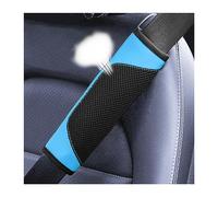 BESULEN Car Seat Belt Pads Cover, 2 Pack Leather Mesh Universal Seatbelt Shoulder Strap Protector, Soft Harness Pad Safety Belt Cover for Comfortable Driving, Car Interior Accessories (Blue)
