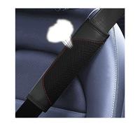 BESULEN Car Seat Belt Pads Cover, 2 Pack Leather Mesh Universal Seatbelt Shoulder Strap Protector, Soft Harness Pad Safety Belt Cover for Comfortable Driving, Car Interior Accessories (Black)