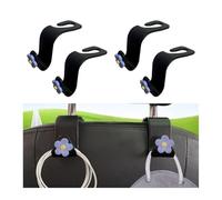 BESULEN Car Seat Headrest Hook, 4PCS Vehicle Seatback Organizer Hanger, Auto Seat Back Storage Hook for Grocery Bag Purse Handbag Umbrella, Universal Interior Accessories for Most Cars (Blue)