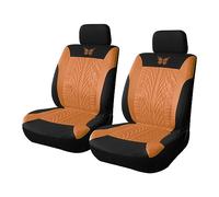 BESULEN Front Car Seat Covers, 2 Pack Butterfly Automotive Seat Protectors, Car Interior Accessories, Soft & Breathable, Universal Premium Non-Slip Seat Covers for Van, SUV, Truck, Pickup (Orange)