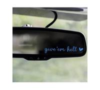 BESULEN Give Em Hell Car Rearview Mirror Stickers, 3PCS Vinyl Funny Motivational Vehicle Rear View Mirror Decals, Attitude Affirmation Auto Bumper Sticker, Universal for Truck SUV Sedan (Blue)